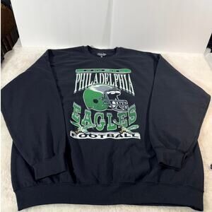 Junk Food Philadelphia Eagles Crewneckk Sweatshirt XL NFL Football Black NWOT